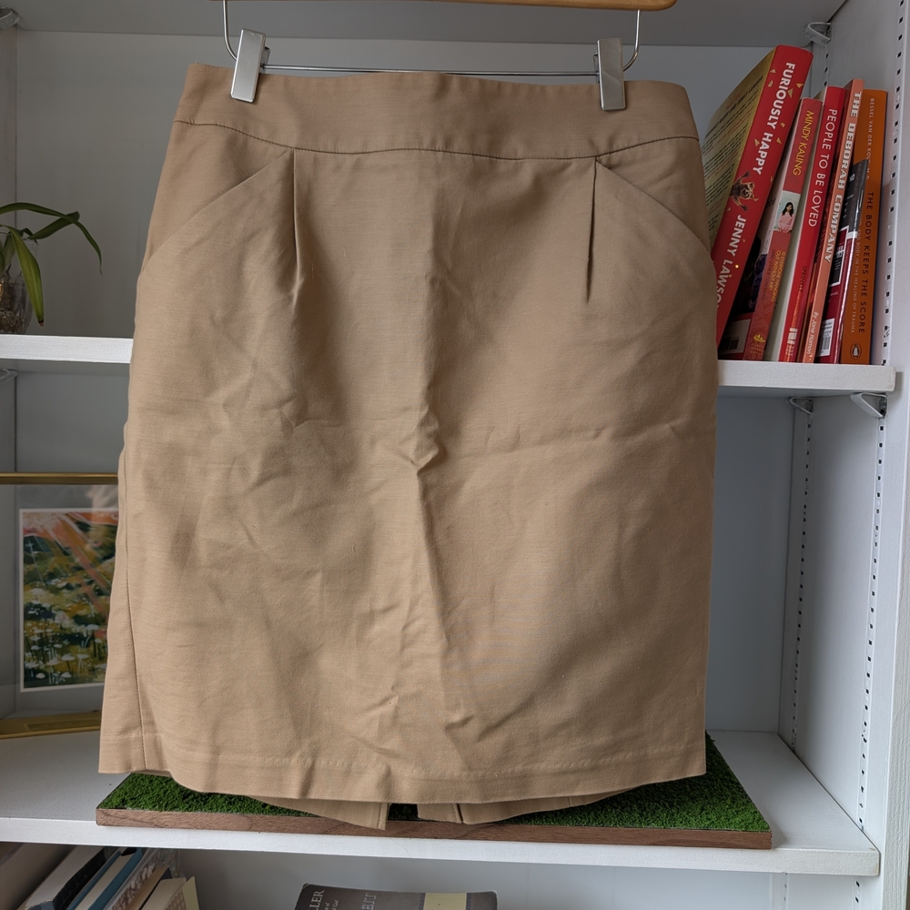 Kenar Women's Pencil Skirt in Khaki Camel Small / 2 Office Chic Preppy Capsule